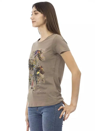 Trussardi Action Brown Cotton Women T-Shirt - xlchoice.com