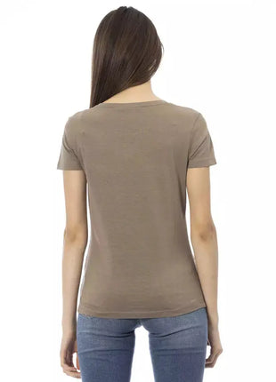 Trussardi Action Brown Cotton Women T-Shirt - xlchoice.com