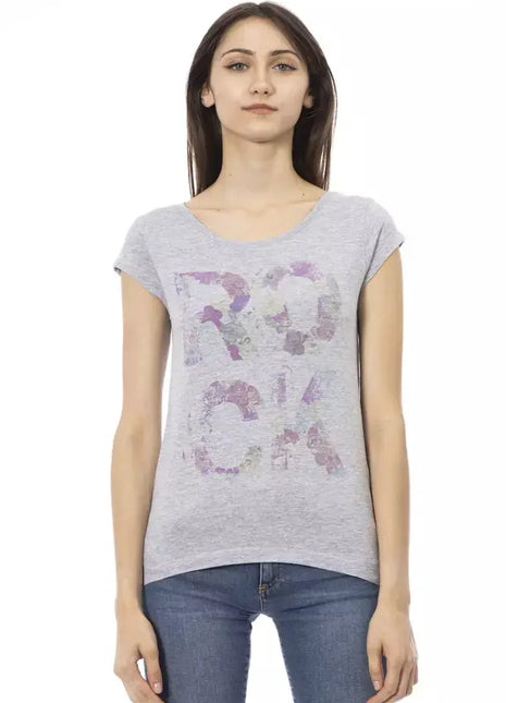 Trussardi Action Gray Cotton Women T-Shirt - xlchoice.com