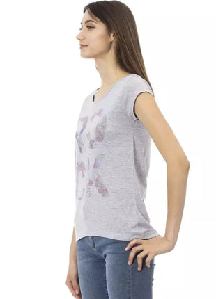 Trussardi Action Gray Cotton Women T-Shirt - xlchoice.com
