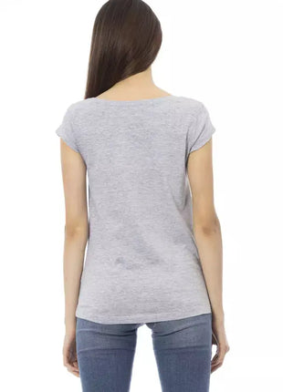 Trussardi Action Gray Cotton Women T-Shirt - xlchoice.com