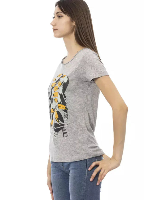 Trussardi Action Gray Cotton Women T-Shirt - xlchoice.com