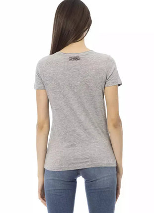 Trussardi Action Gray Cotton Women T-Shirt - xlchoice.com