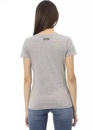 Trussardi Action Gray Cotton Women T-Shirt - xlchoice.com