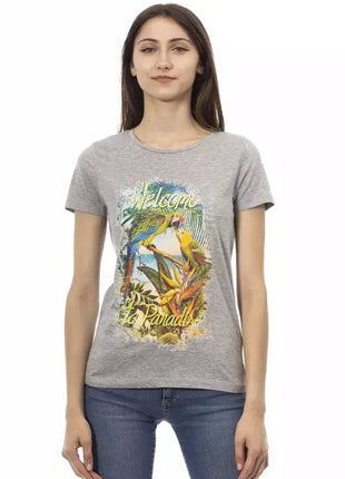 Trussardi Action Gray Cotton Women T-Shirt - xlchoice.com