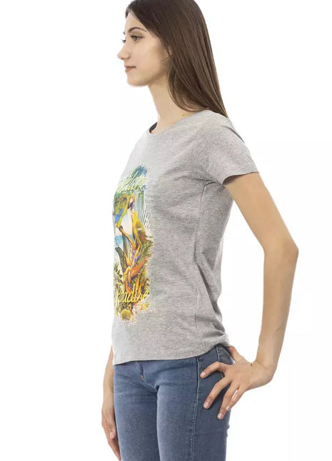 Trussardi Action Gray Cotton Women T-Shirt - xlchoice.com