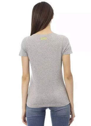 Trussardi Action Gray Cotton Women T-Shirt - xlchoice.com