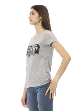 Trussardi Action Gray Cotton Women T-Shirt - xlchoice.com