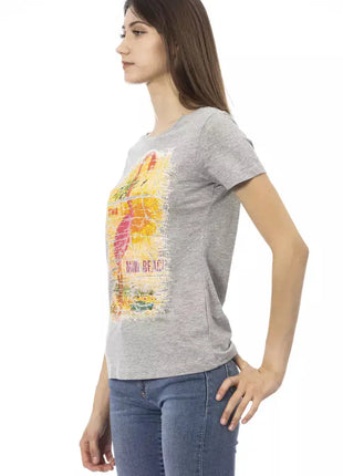 Trussardi Action Gray Cotton Women T-Shirt - xlchoice.com