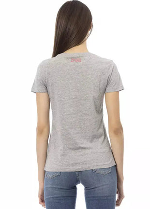 Trussardi Action Gray Cotton Women T-Shirt - xlchoice.com