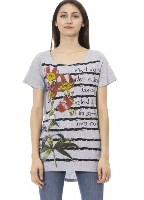 Trussardi Action Gray Cotton Women T-Shirt - xlchoice.com