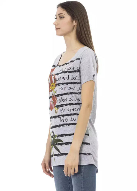 Trussardi Action Gray Cotton Women T-Shirt - xlchoice.com