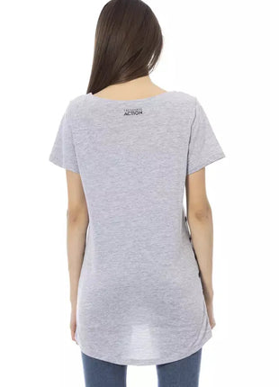 Trussardi Action Gray Cotton Women T-Shirt - xlchoice.com