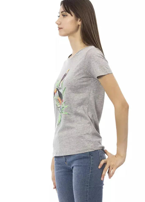 Trussardi Action Gray Cotton Women T-Shirt - xlchoice.com