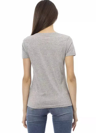 Trussardi Action Gray Cotton Women T-Shirt - xlchoice.com