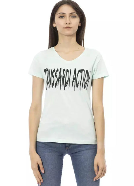 Trussardi Action Light Blue Cotton Women Top - xlchoice.com