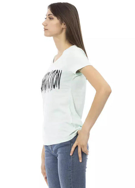 Trussardi Action Light Blue Cotton Women Top - xlchoice.com