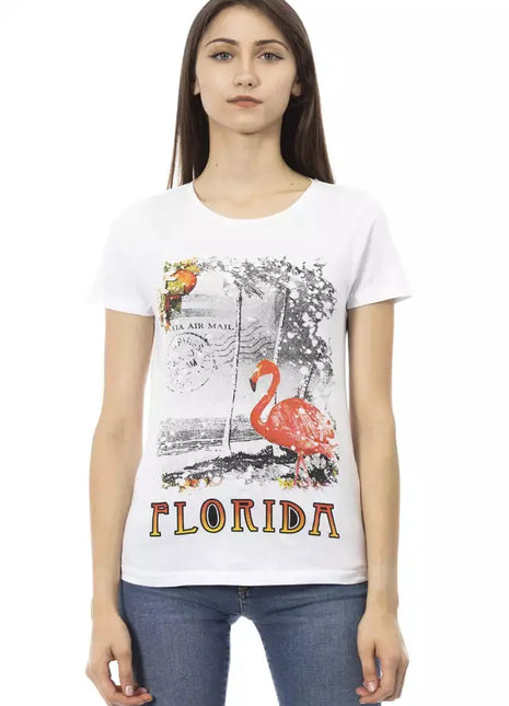 Trussardi Action White Cotton Women T-Shirt - xlchoice.com