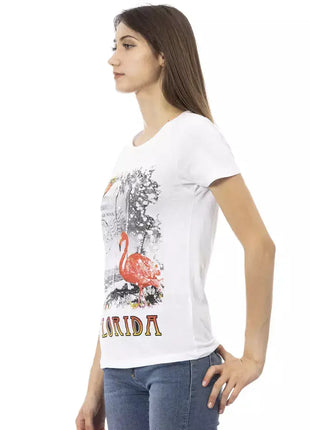 Trussardi Action White Cotton Women T-Shirt - xlchoice.com