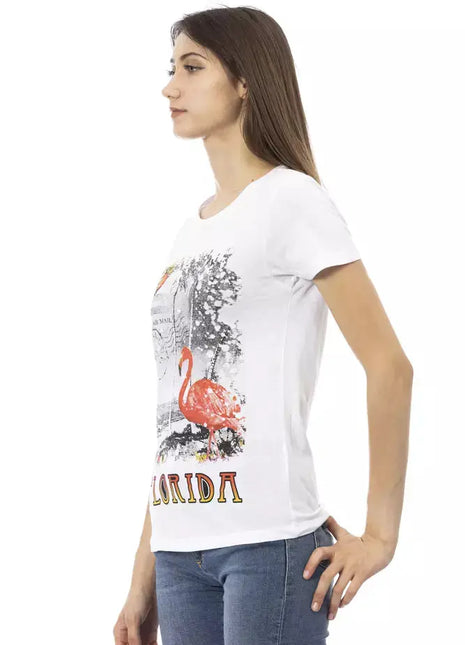 Trussardi Action White Cotton Women T-Shirt - xlchoice.com