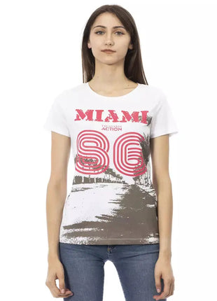 Trussardi Action White Cotton Women T-Shirt - xlchoice.com