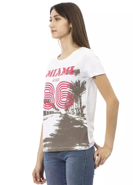 Trussardi Action White Cotton Women T-Shirt - xlchoice.com