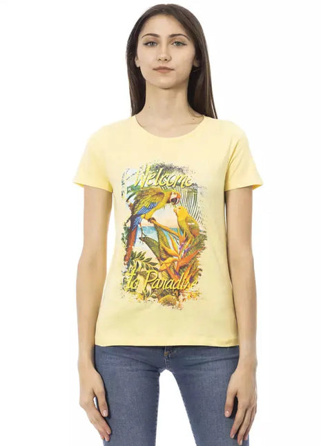 Trussardi Action Yellow Cotton Women T-Shirt - xlchoice.com