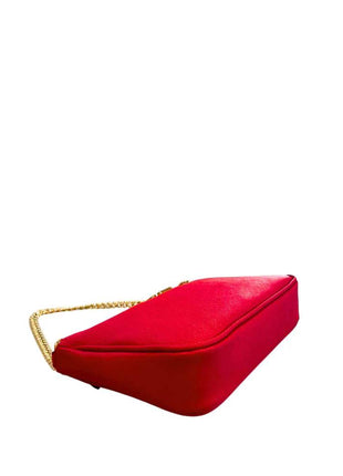 Twinset red PU women crossbody bag with gold chain strap