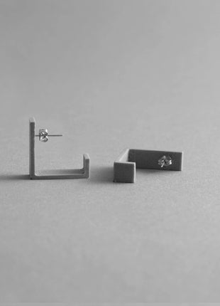 ØRERINGE DUO, FIRKANT OG SØJLE | Håndlavet minimalistisk øreringesæt - XLchoice