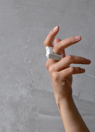 BIANCO – Carrara-marmor maxiring - XLchoice