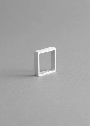 MINIMAL ALUMINIUMSRING | Elegant geometrisk firkantet ring - XLchoice