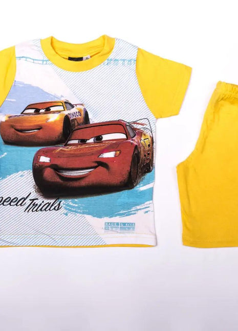 Verdak boys cotton summer ensemble - T-shirt and shorts set - yellow - 128 - xlchoice.com