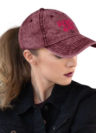 Vintage Cap REBEL GIRL Vintage Cotton Twill Cap - xlchoice.com