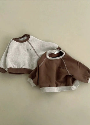 Winter and Spring Baby Kids Unisex Long Sleeves Letters Pattern Pullover and Pants Clothing Set - xlchoice.com