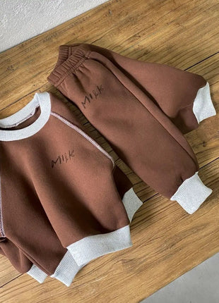 Winter and Spring Baby Kids Unisex Long Sleeves Letters Pattern Pullover and Pants Clothing Set - xlchoice.com