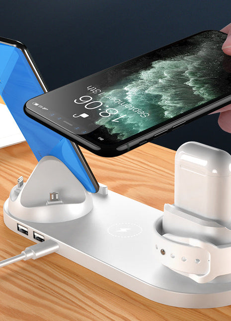 Wireless Charger For IPhone Fast Charger For Phone Fast Charging Pad For Phone Watch 6 In 1 Charging Dock Station - xlchoice.com