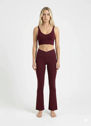 Women's Seacell Flared Pants- Burgundy - XLchoice