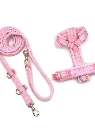 Hundesele-sæt Teddy lyserød-4