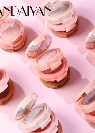 3 In 1 Matte Highlighter Contouring Blush Palette Pearly Shiny Eyeshadow Multifunctional Face Makeup Palette Female Cosmetic - xlchoice.com
