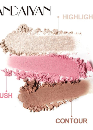 3 In 1 Matte Highlighter Contouring Blush Palette Pearly Shiny Eyeshadow Multifunctional Face Makeup Palette Female Cosmetic - xlchoice.com