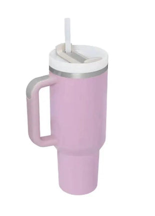 40 Oz Tumbler With Handle Straw Insulated, Stainless Steel Spill Proof Vacuum Coffee Cup Tumbler With Lid Tapered Mug Gifts For Valentine Lover Suitable For Car Gym Office Travel
