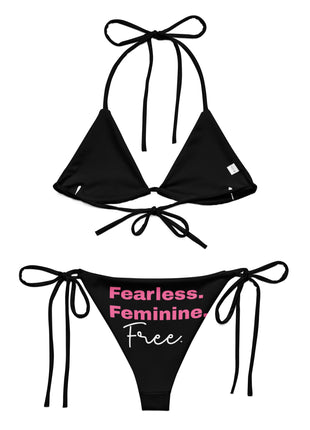 All-over print recycled string bikini