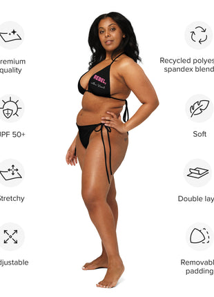 All-over print recycled string bikini