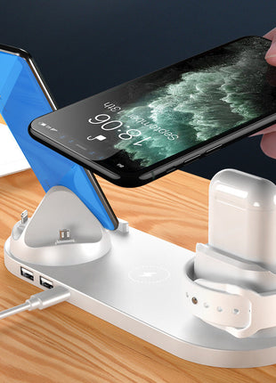 Wireless Charger For IPhone Fast Charger For Phone Fast Charging Pad For Phone Watch 6 In 1 Charging Dock Station