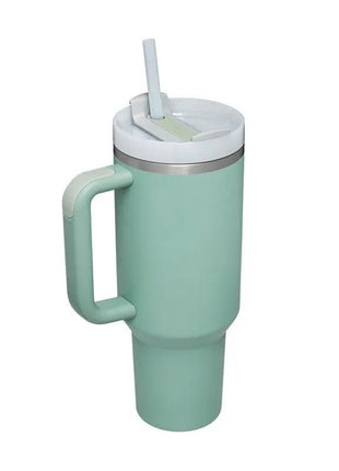 40 Oz Tumbler With Handle Straw Insulated, Stainless Steel Spill Proof Vacuum Coffee Cup Tumbler With Lid Tapered Mug Gifts For Valentine Lover Suitable For Car Gym Office Travel