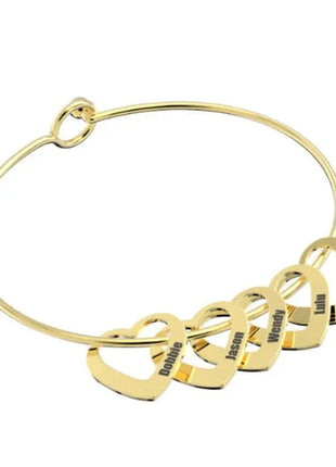 Love Bracelet Peach Heart Name Lettering Titanium Steel Bracelet