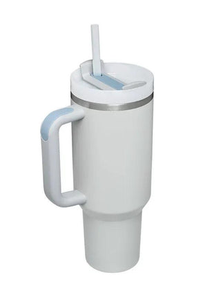 40 Oz Tumbler With Handle Straw Insulated, Stainless Steel Spill Proof Vacuum Coffee Cup Tumbler With Lid Tapered Mug Gifts For Valentine Lover Suitable For Car Gym Office Travel