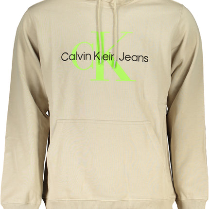 CALVIN KLEIN MEN'S BEIGE ZIPLESS SWEATSHIRT