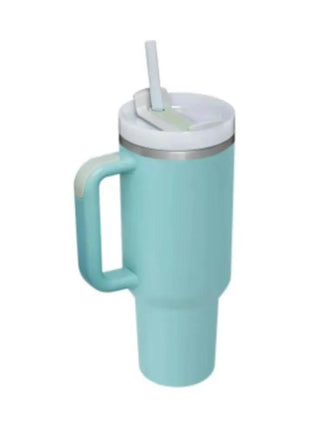 40 Oz Tumbler With Handle Straw Insulated, Stainless Steel Spill Proof Vacuum Coffee Cup Tumbler With Lid Tapered Mug Gifts For Valentine Lover Suitable For Car Gym Office Travel