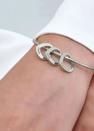 Love Bracelet Peach Heart Name Lettering Titanium Steel Bracelet